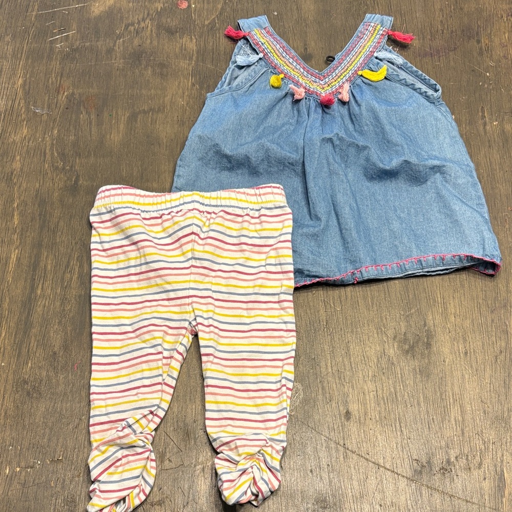Mud Pie Denim Baby Outfit